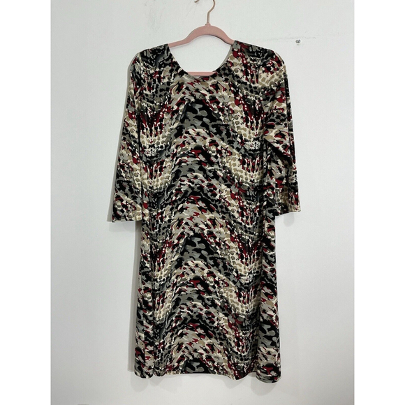 Womans Effortless Style By Citi Knits Multicolor Geometric Midi Dress Medium - Picture 1 of 7